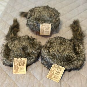 THREE  -  Raccoon Style Caps Three for the price of one